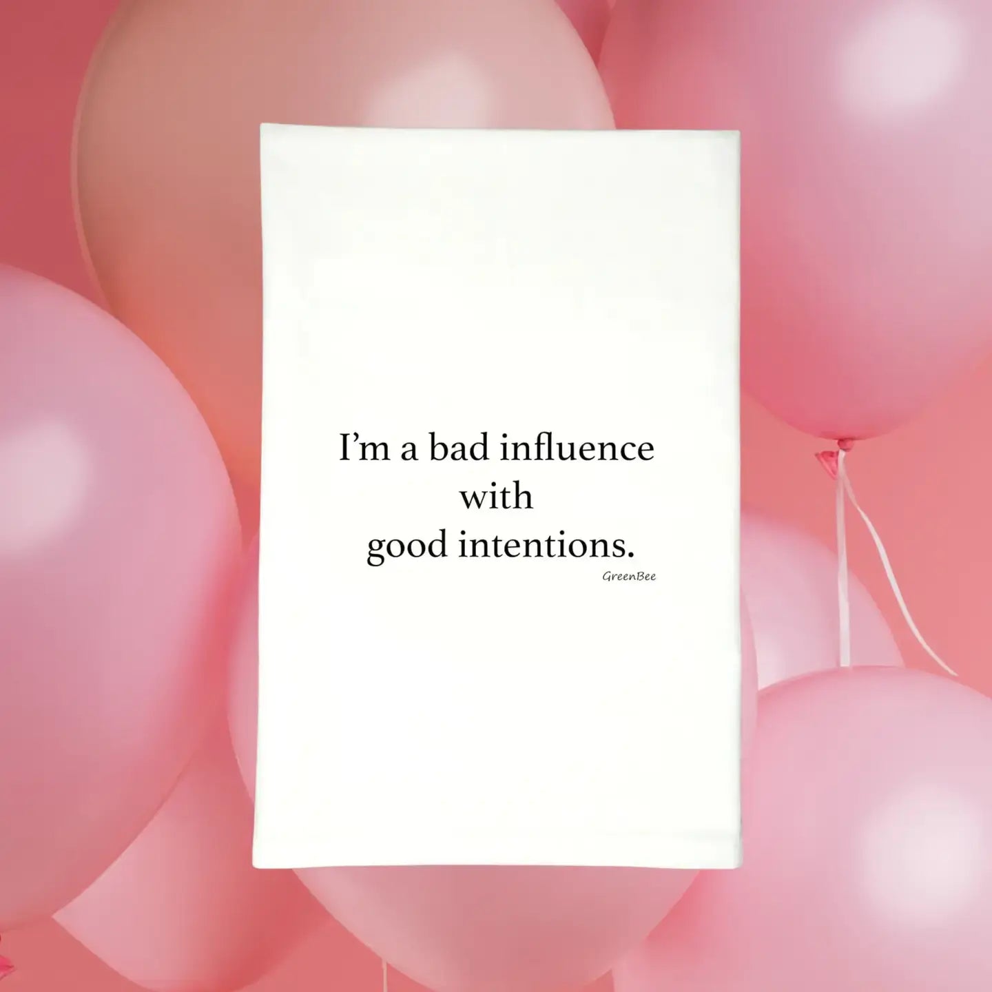 Good Intentions Kitchen Towel | Funny Tea Towel | Cotton Dish Towel Gift Green Bee Tea Towels