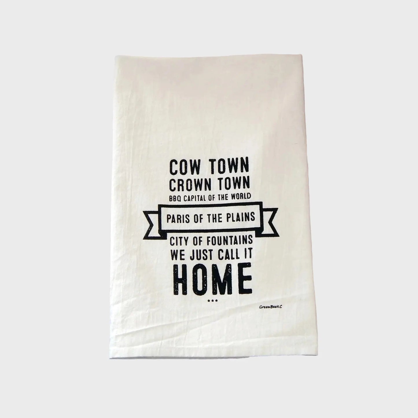 Cow Town Kansas City Tea Towel Green Bee Tea Towels