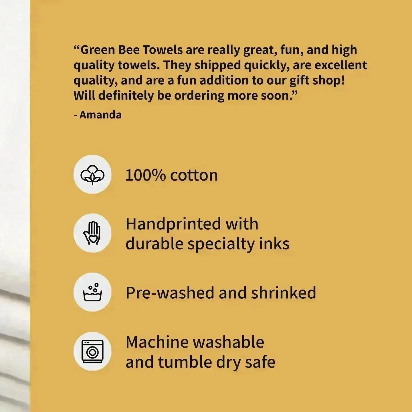 Green Bee Tea Towel Benefits Yellow 