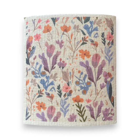 Floral Cool Tone Towels | Kitchen Cloth | Swedish Dish Cloth