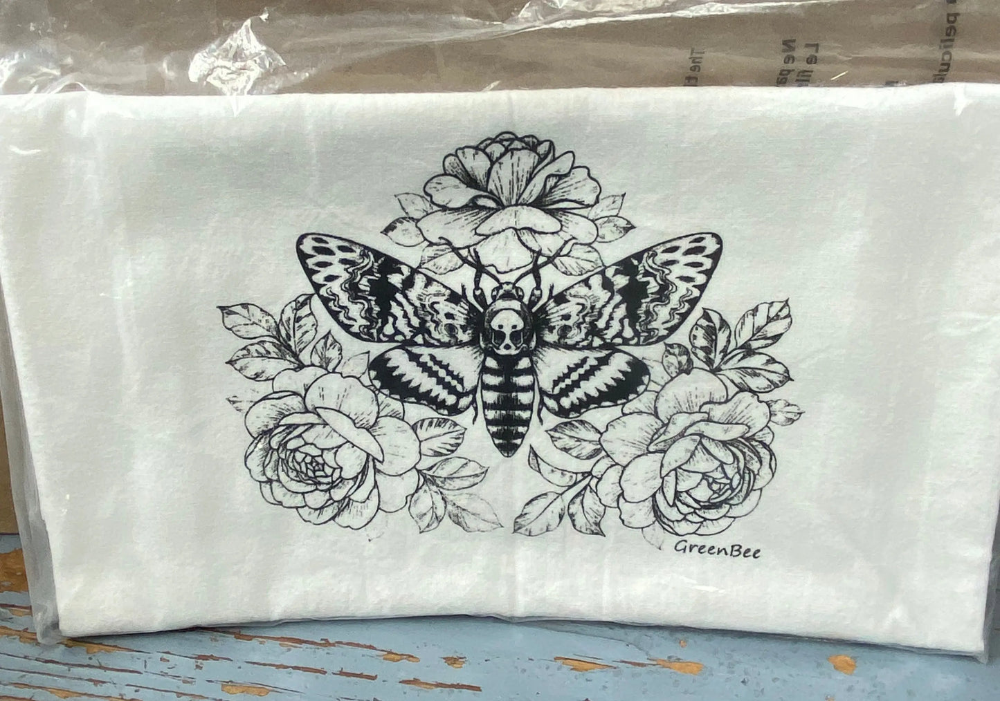 Moth Insect Tea Towel Seconds Green Bee Tea Towels