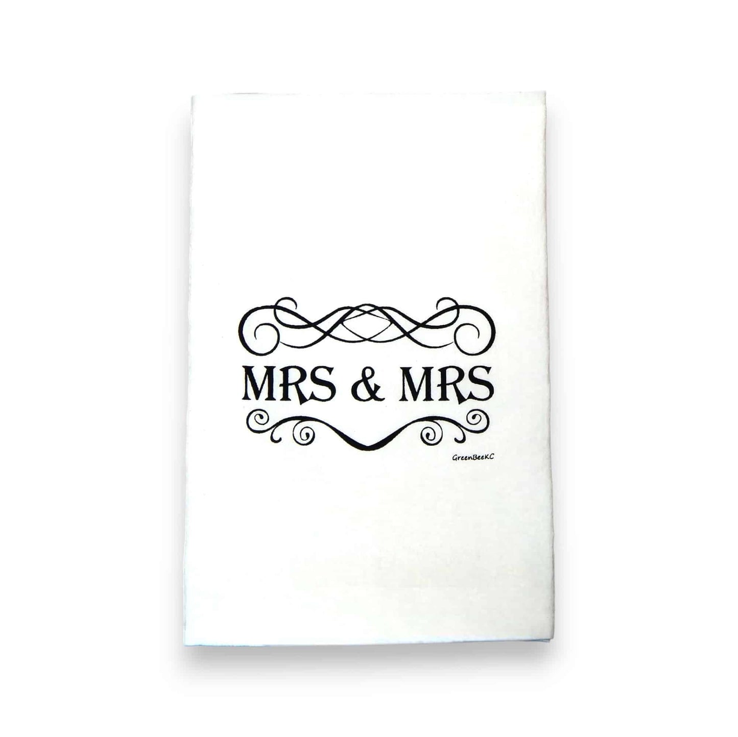 mrs & mrs wedding kitchen tea towel