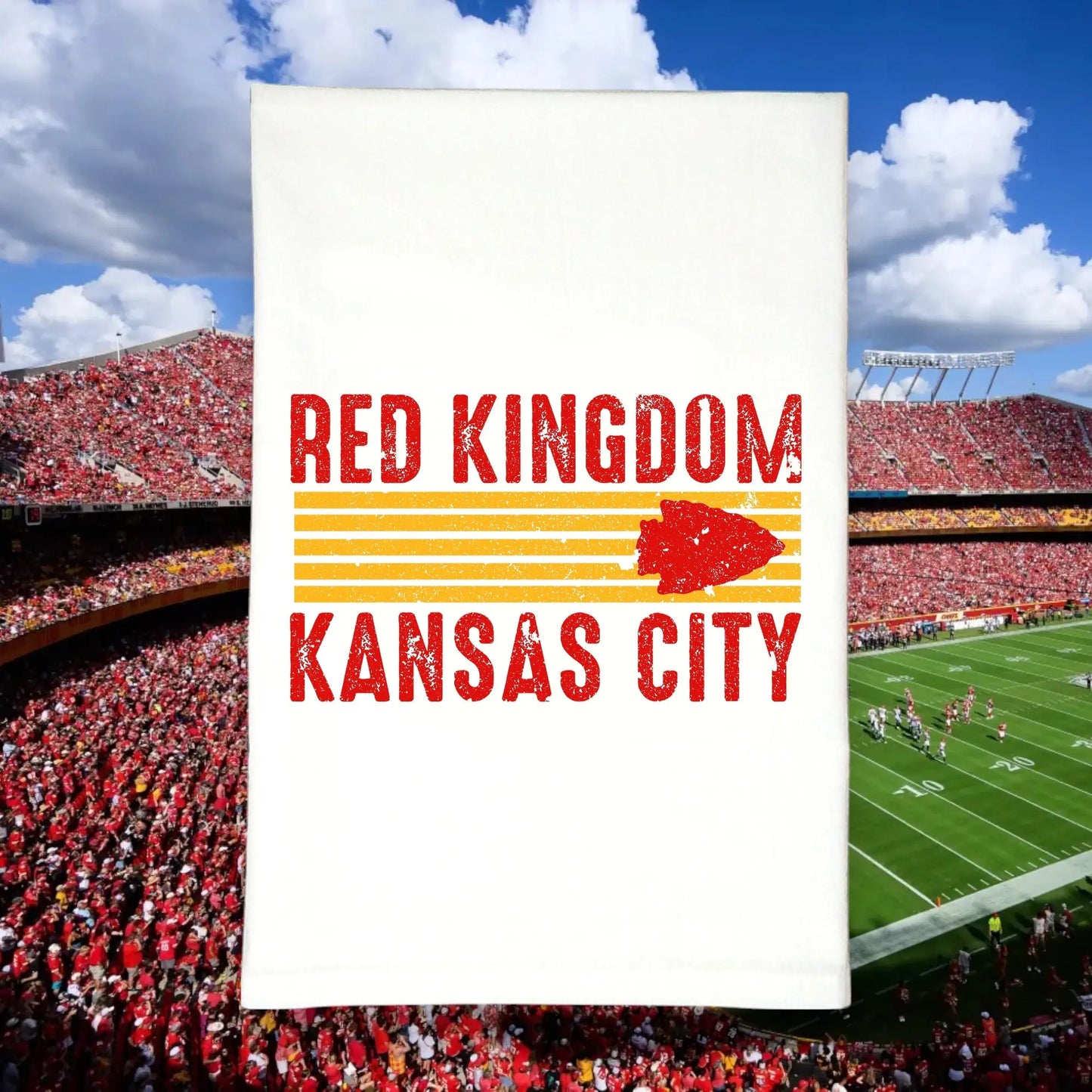 Red Kingdom Kitchen Towels Kansas City Chiefs Green Bee Tea Towels