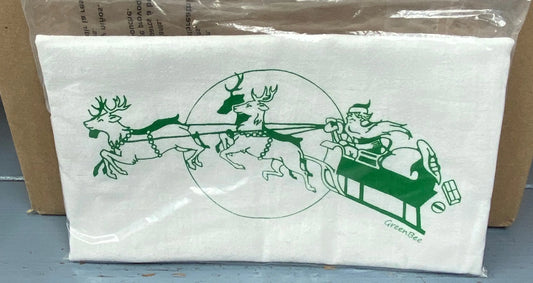 Santas Sleigh Kitchen Towels Green Bee Tea Towels