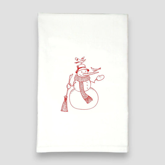 Winter Snowman Tea Towel Green Bee Tea Towels