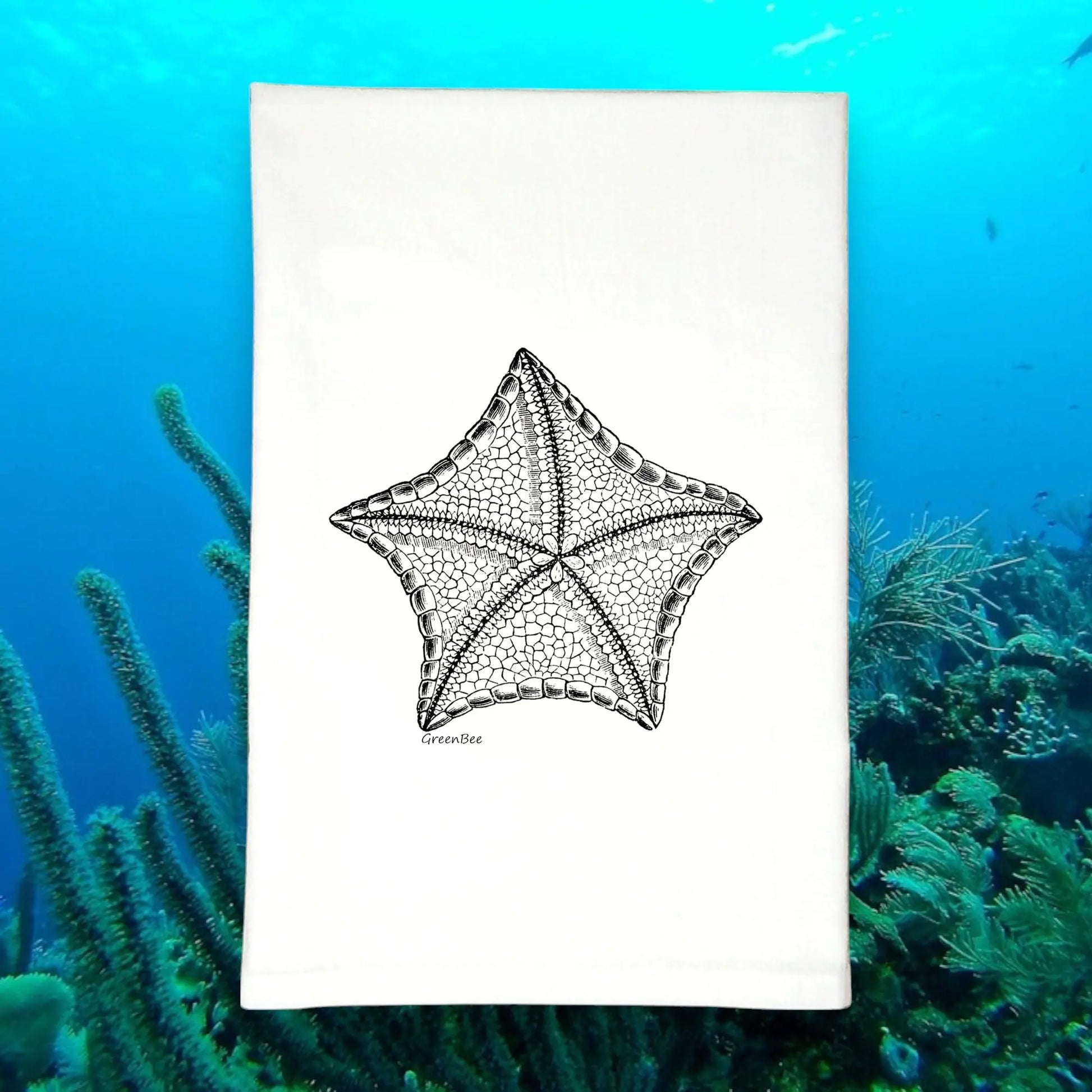 Starfish Ocean Tea Towel Green Bee Tea Towels