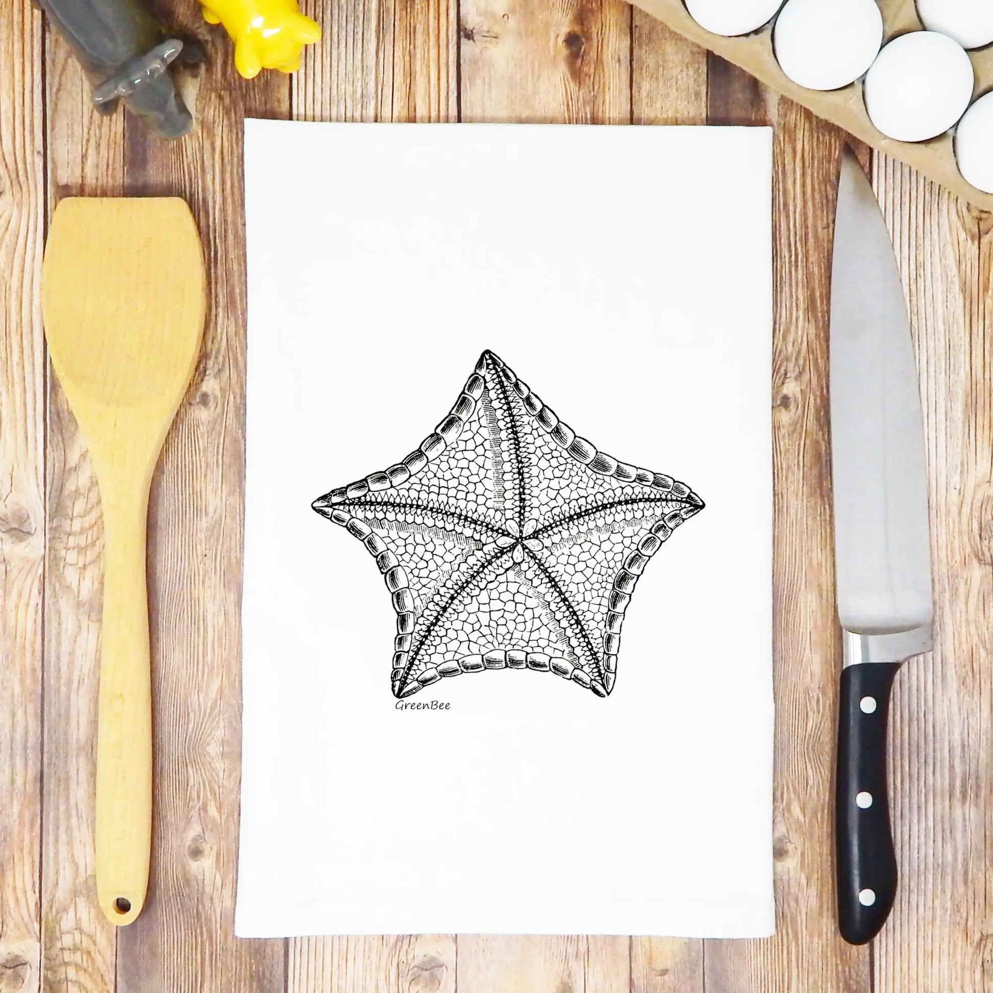 Starfish Ocean Tea Towel Green Bee Tea Towels